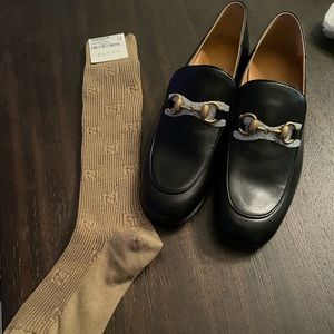 Gucci Women’s Jordaan Leather Loafer and Dress Socks included